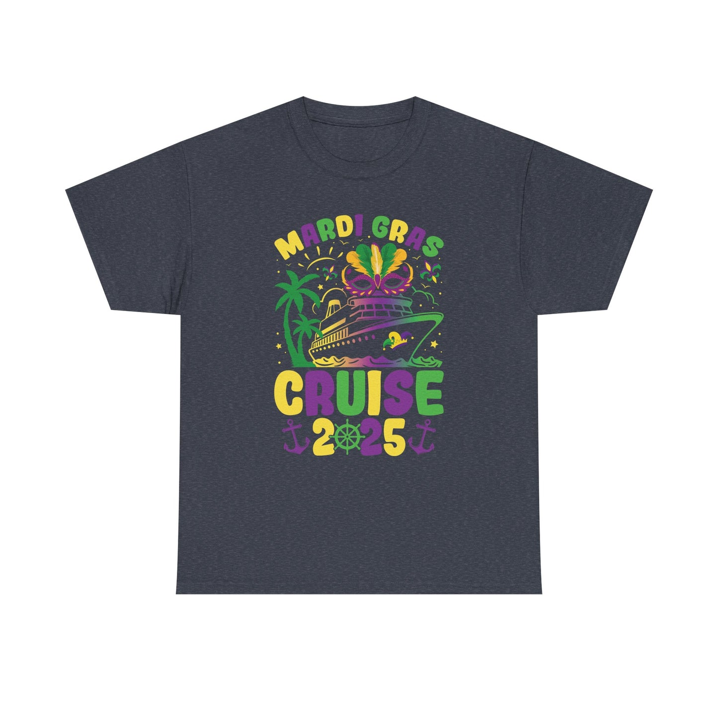 Mardi Gras Cruise 2025 Unisex Heavy Cotton Tee