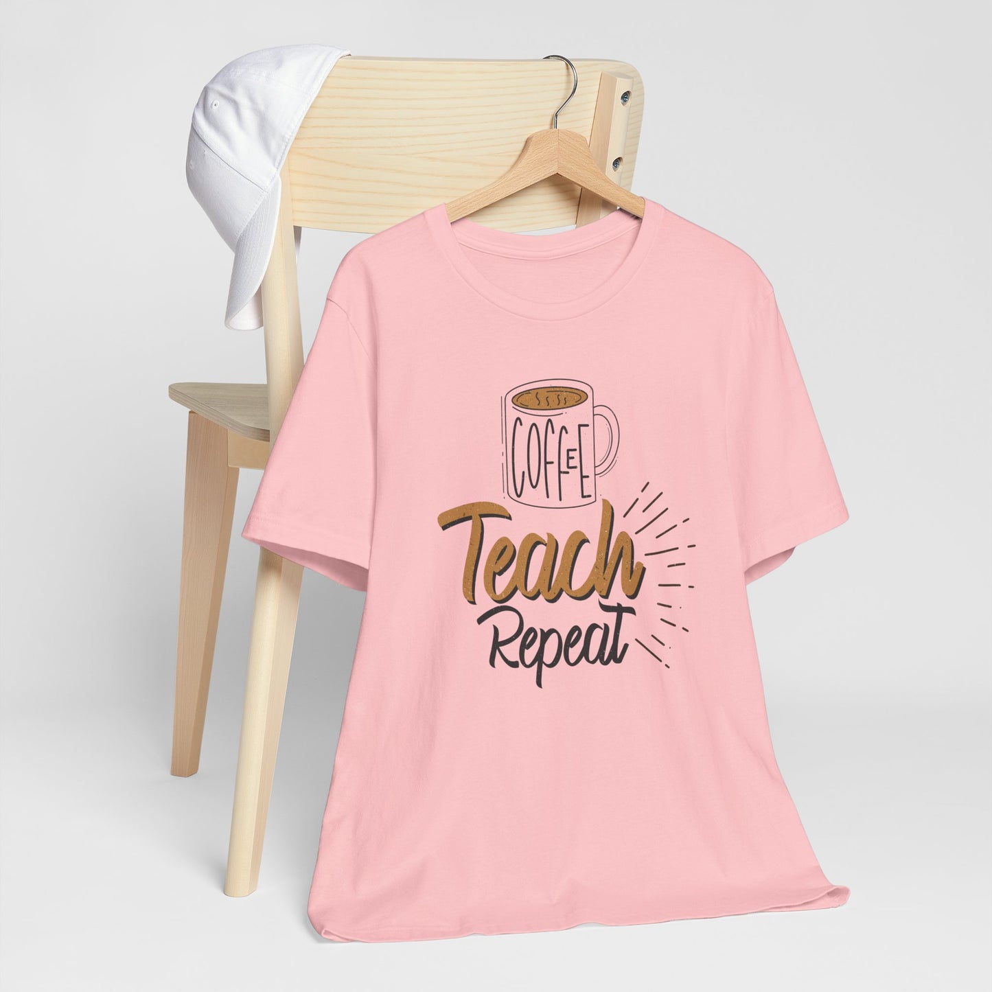 Coffee Teach Repeat Unisex Short Sleeve Tee