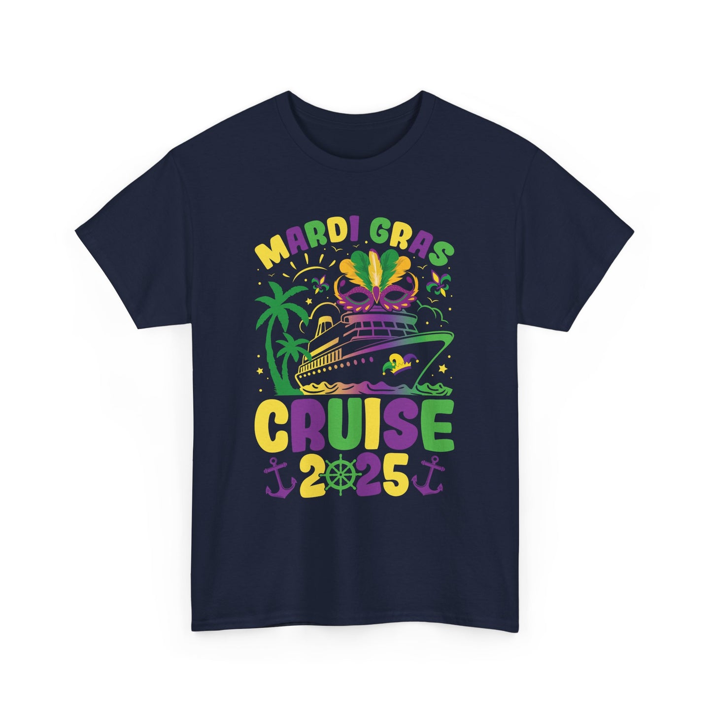 Mardi Gras Cruise 2025 Unisex Heavy Cotton Tee