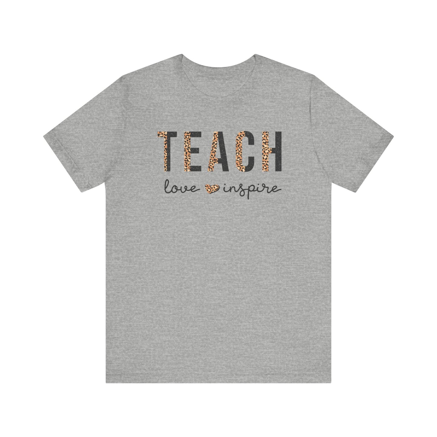 Teach, Love, Inspire Cheetah Print Unisex Short Sleeve Tee