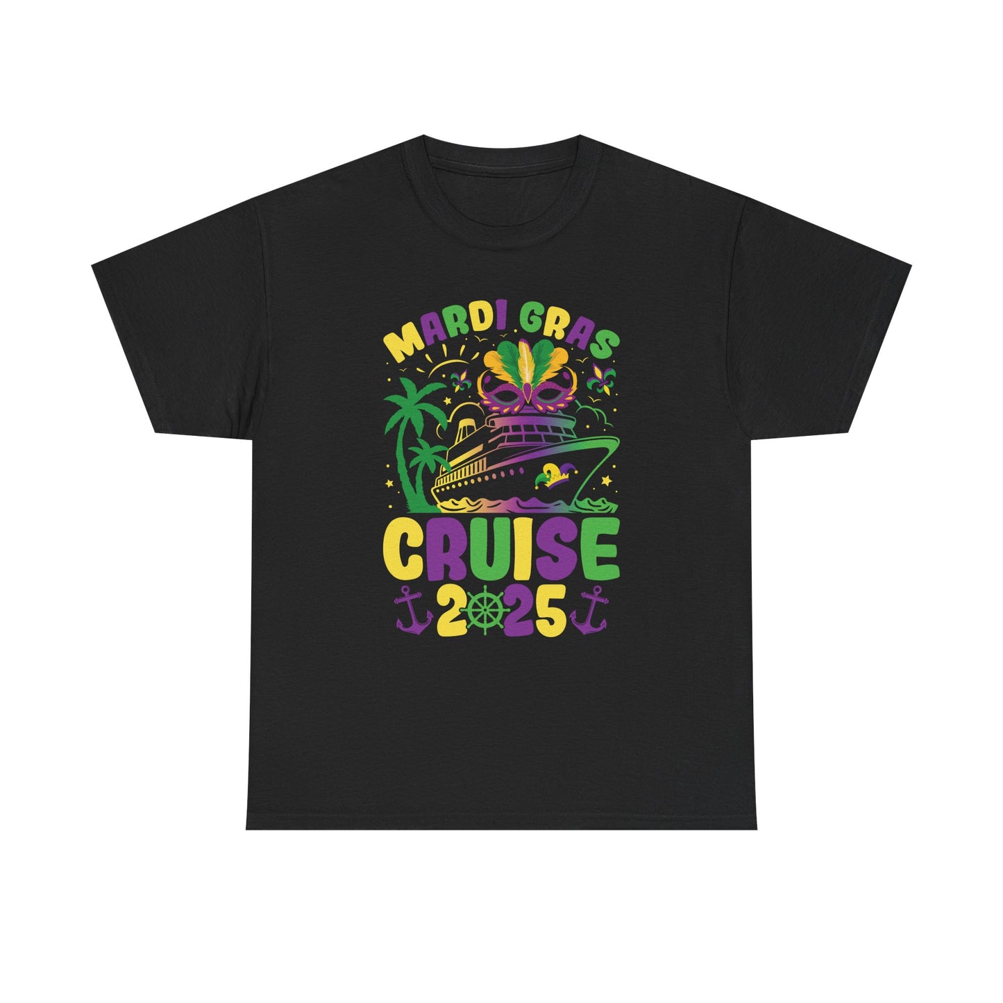 Mardi Gras Cruise 2025 Unisex Heavy Cotton Tee