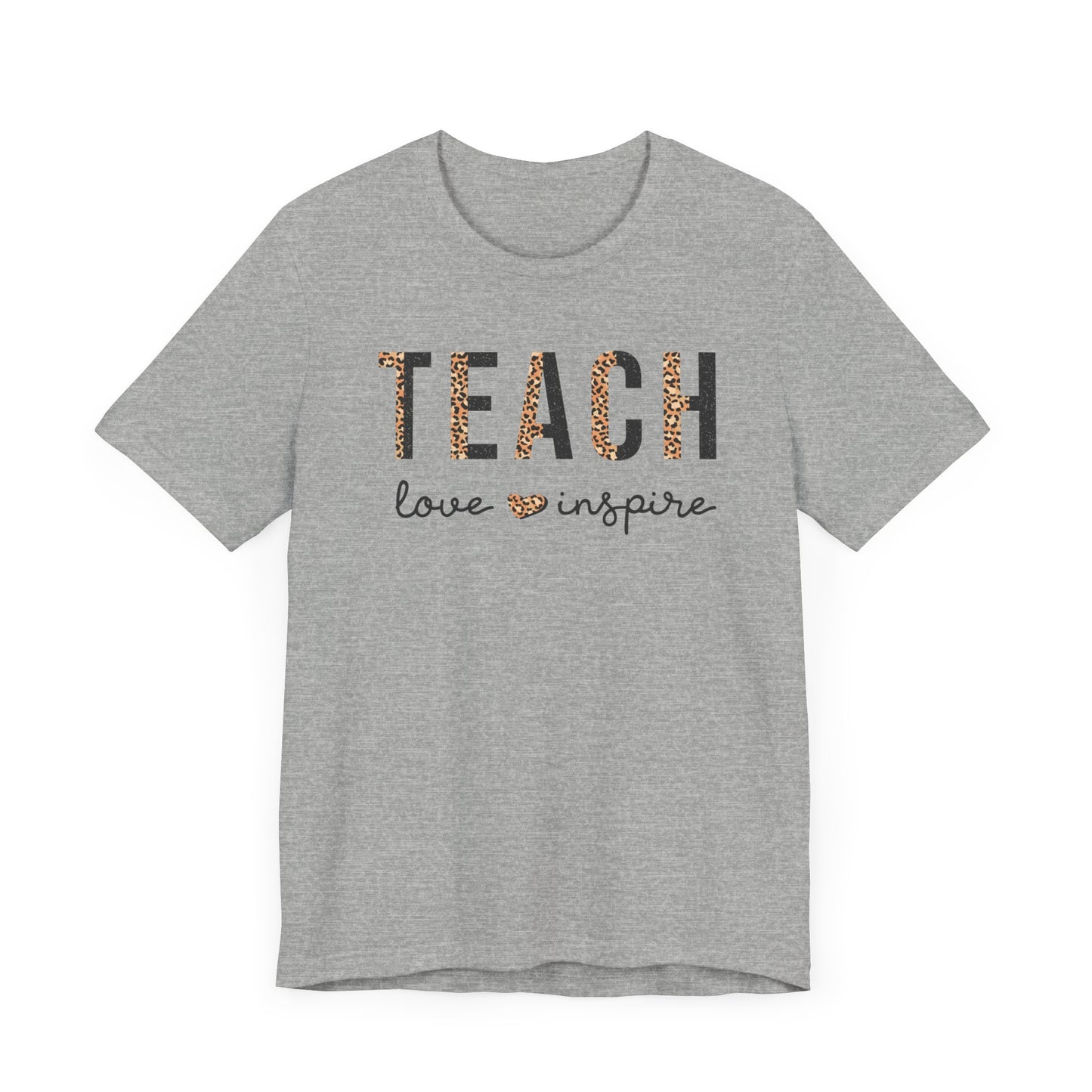 Teach, Love, Inspire Cheetah Print Unisex Short Sleeve Tee