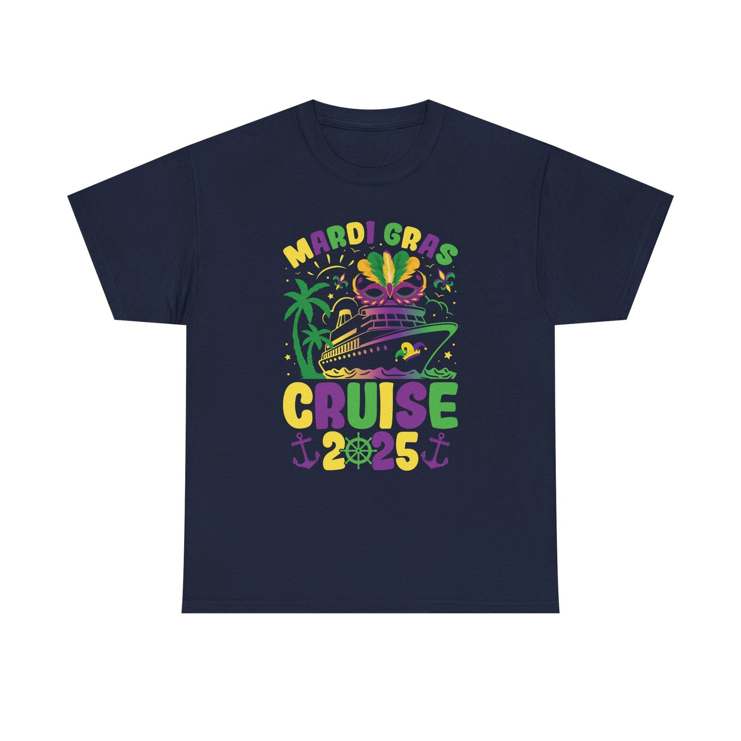 Mardi Gras Cruise 2025 Unisex Heavy Cotton Tee