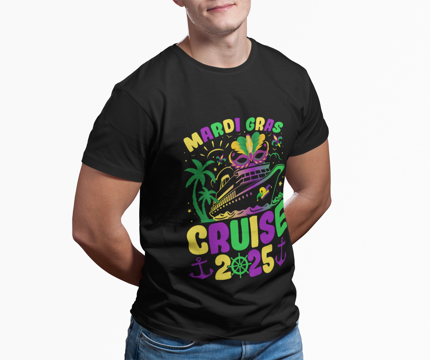 Mardi Gras Cruise 2025 Unisex Heavy Cotton Tee