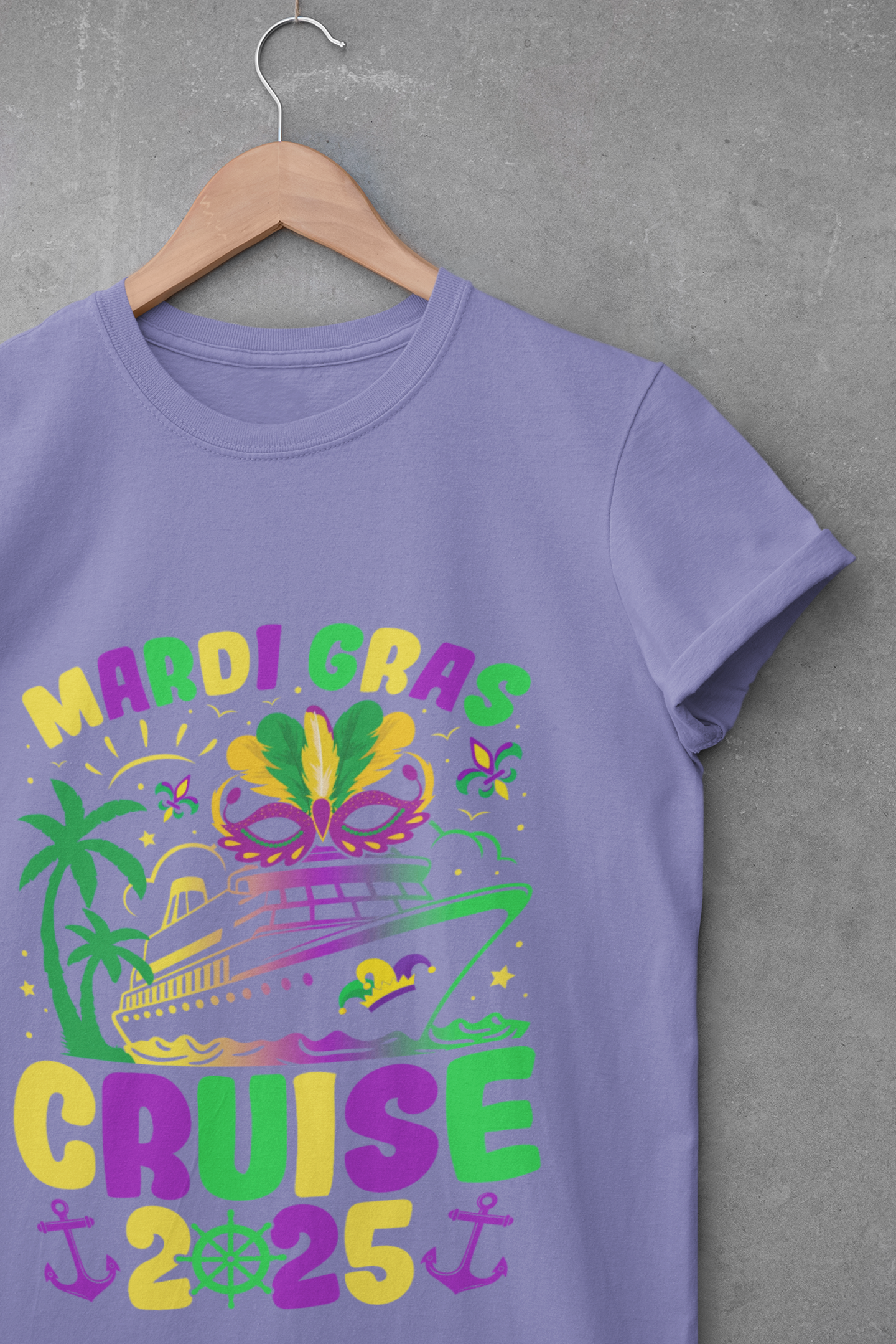 Mardi Gras Cruise 2025 Unisex Heavy Cotton Tee