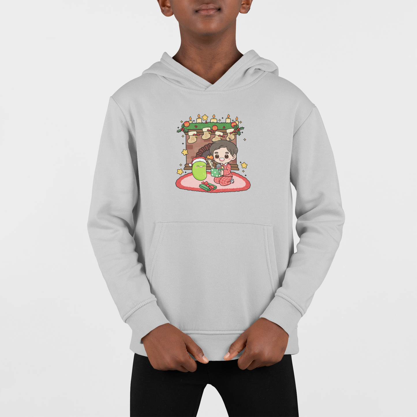 Christmas Youth Hoodie - Johnniibeanasmr Santa Hat Design