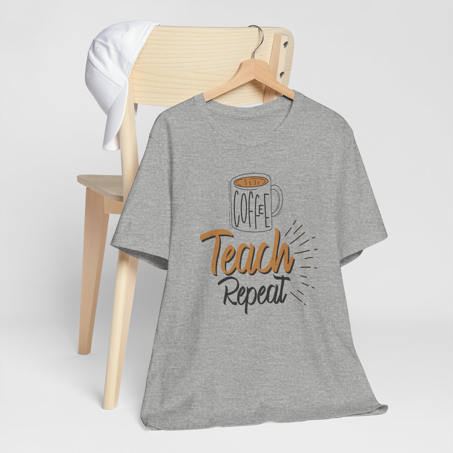 Coffee Teach Repeat Unisex Short Sleeve Tee