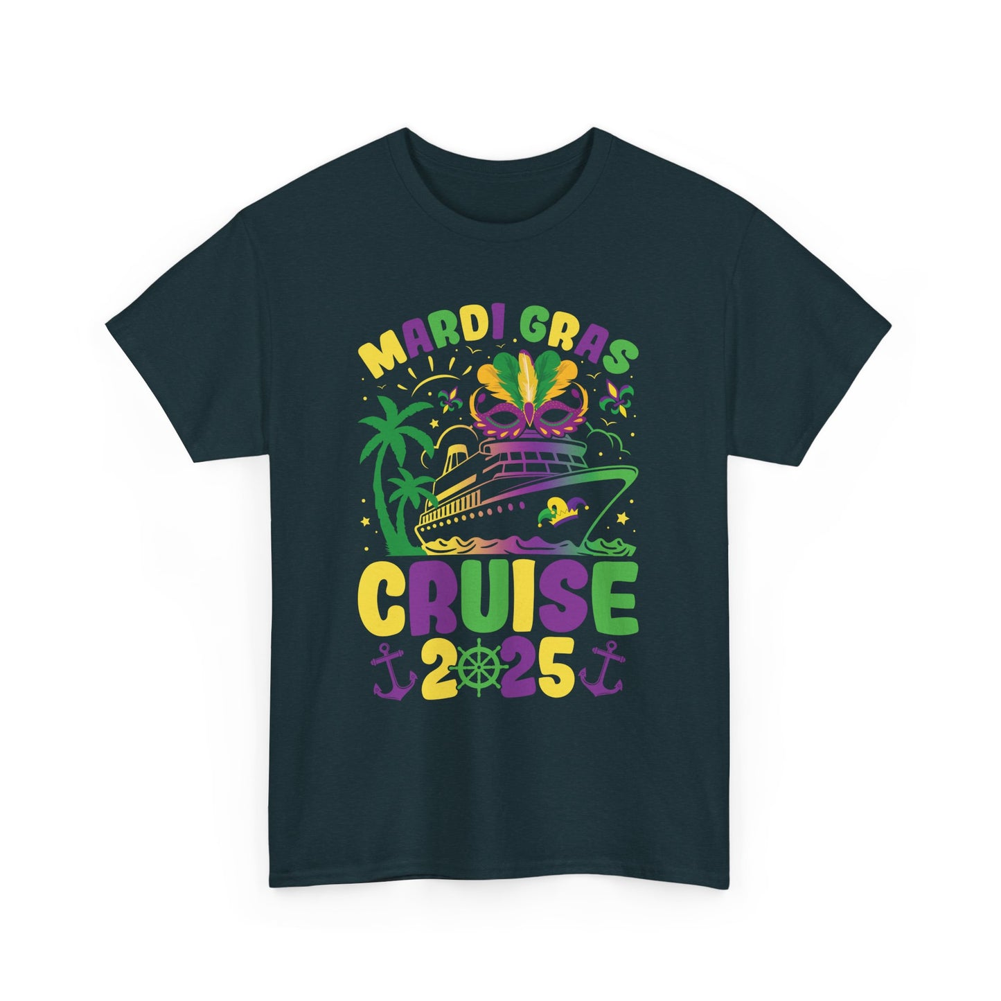 Mardi Gras Cruise 2025 Unisex Heavy Cotton Tee