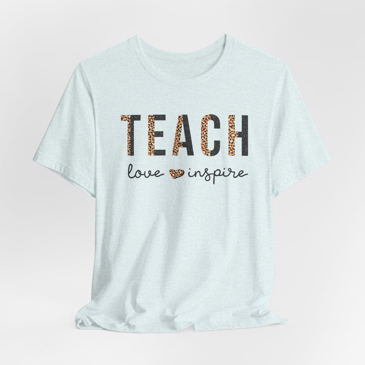 Teach, Love, Inspire Cheetah Print Unisex Short Sleeve Tee