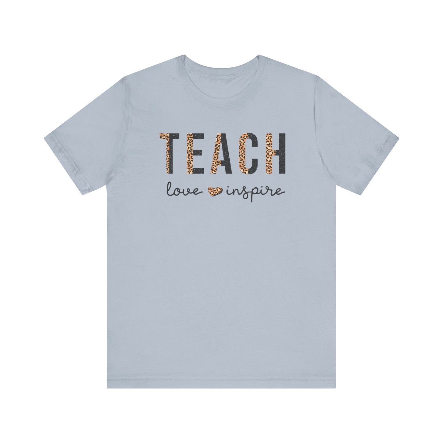 Teach, Love, Inspire Cheetah Print Unisex Short Sleeve Tee