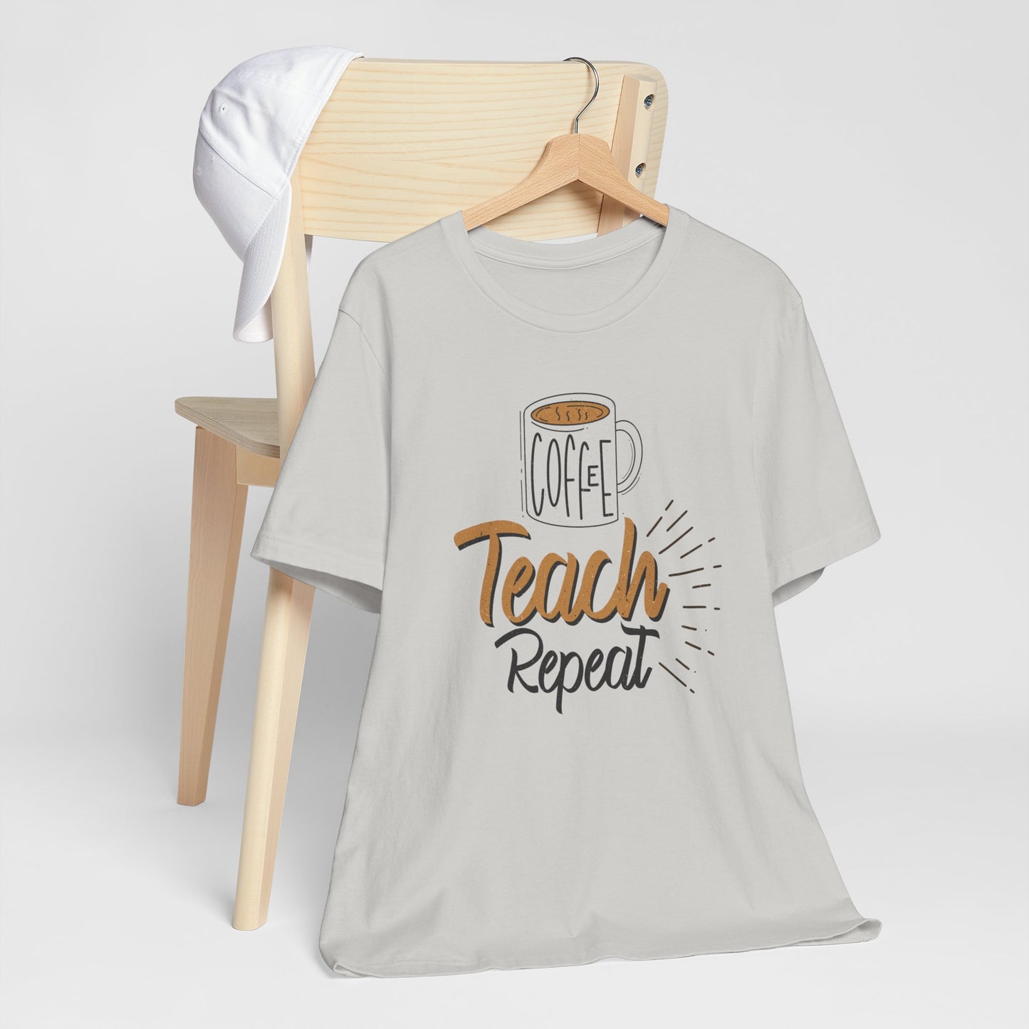 Coffee Teach Repeat Unisex Short Sleeve Tee