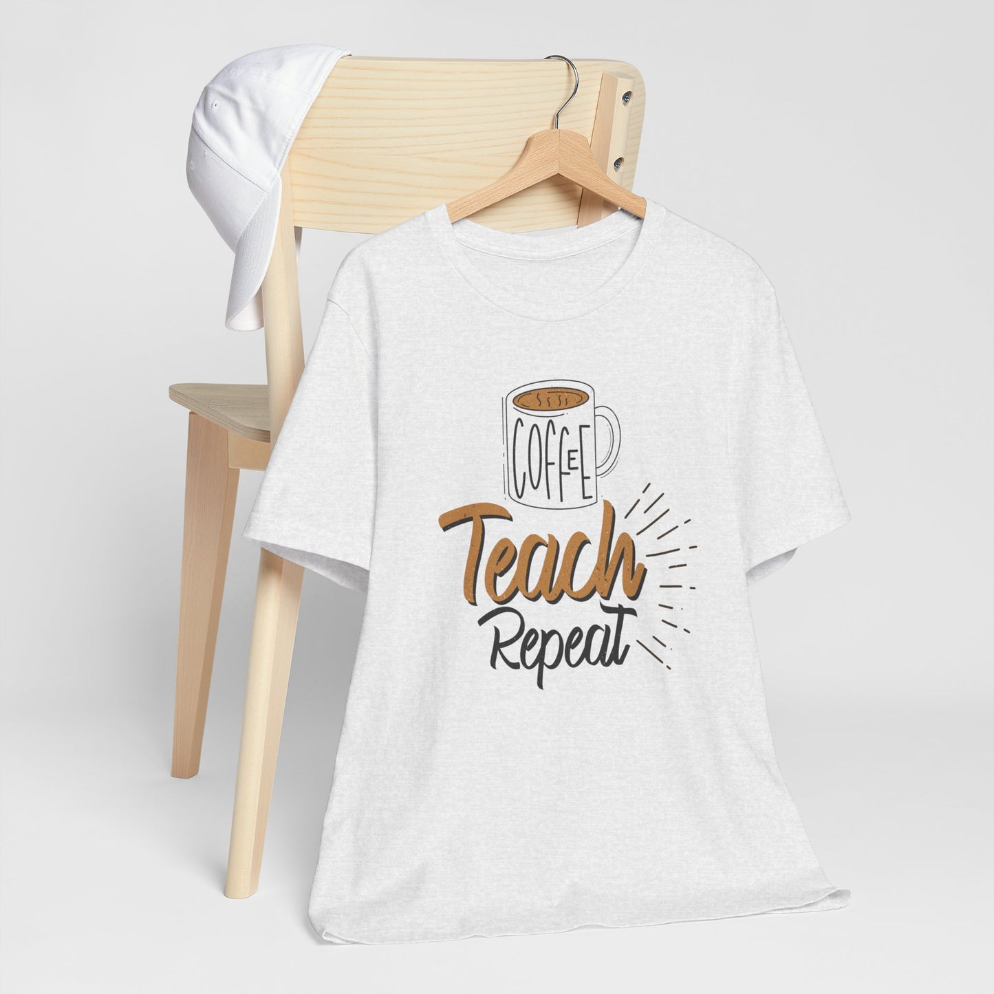 Coffee Teach Repeat Unisex Short Sleeve Tee