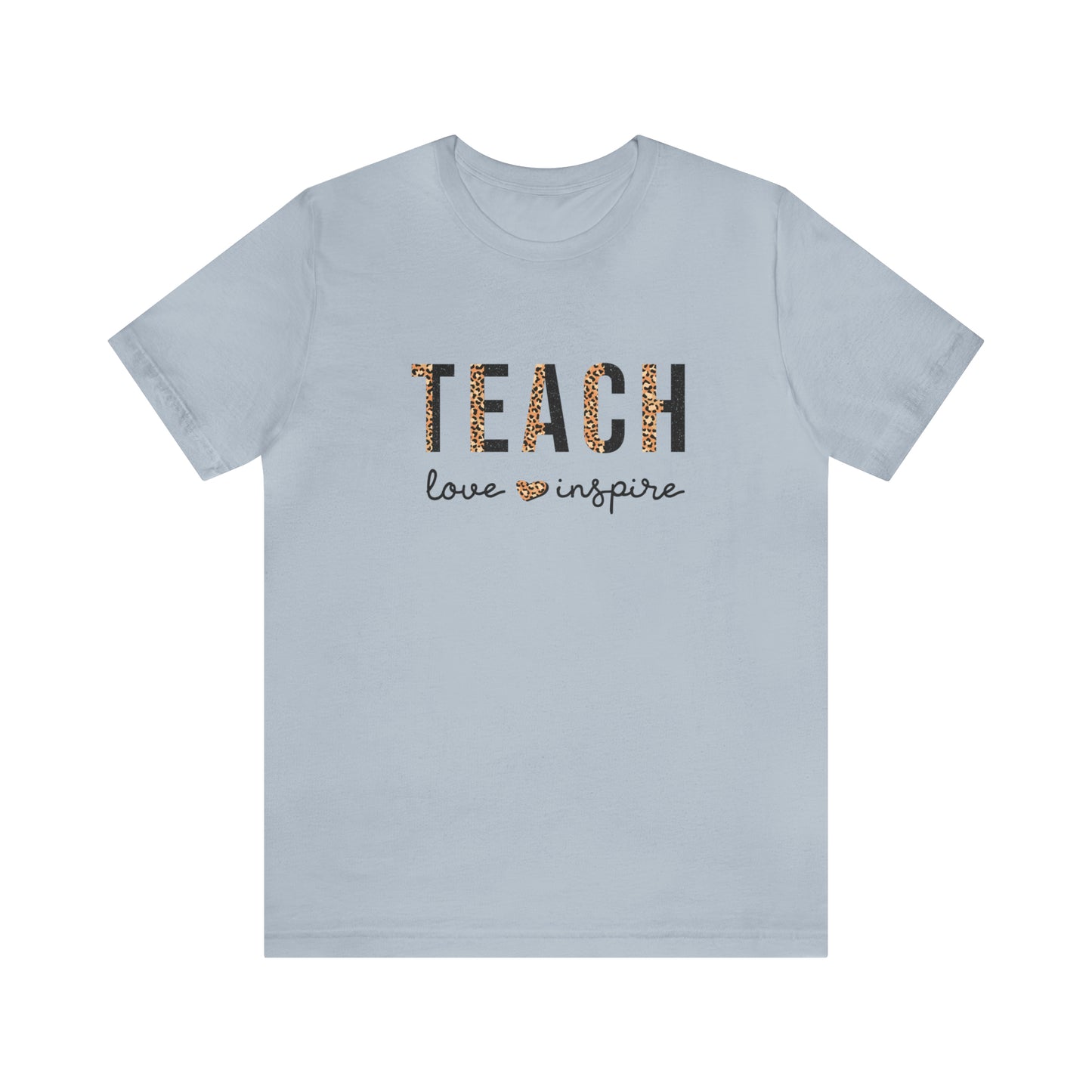 Teach, Love, Inspire Cheetah Print Unisex Short Sleeve Tee