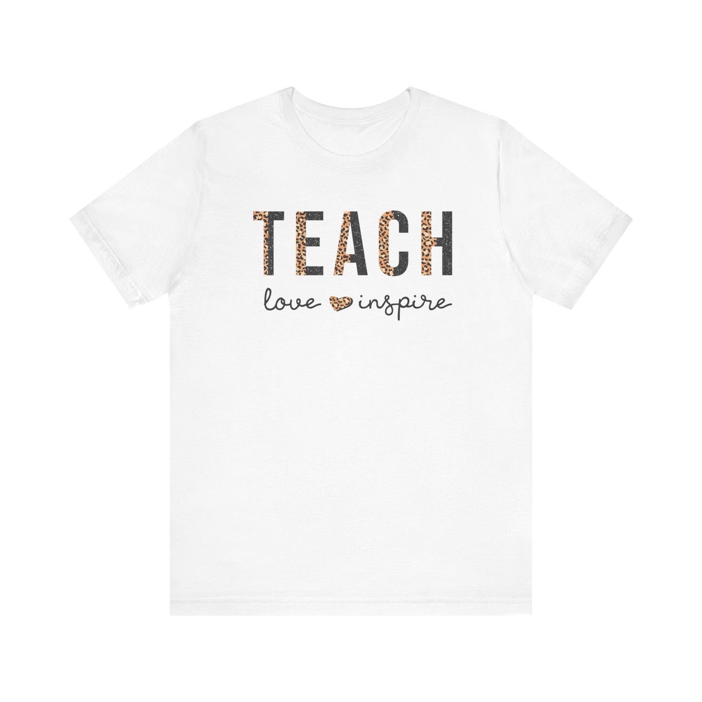 Teach, Love, Inspire Cheetah Print Unisex Short Sleeve Tee